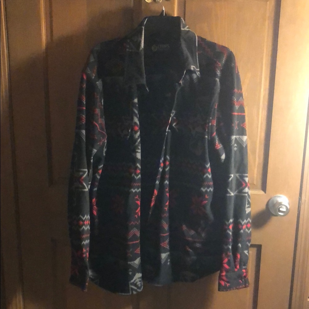 Black and Red Lightweight Shirt Jacket